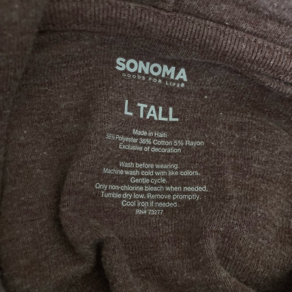 ❤️$5 BUNDLE SALE Sonoma men’s hoodie size L tall - Picture 4 of 5